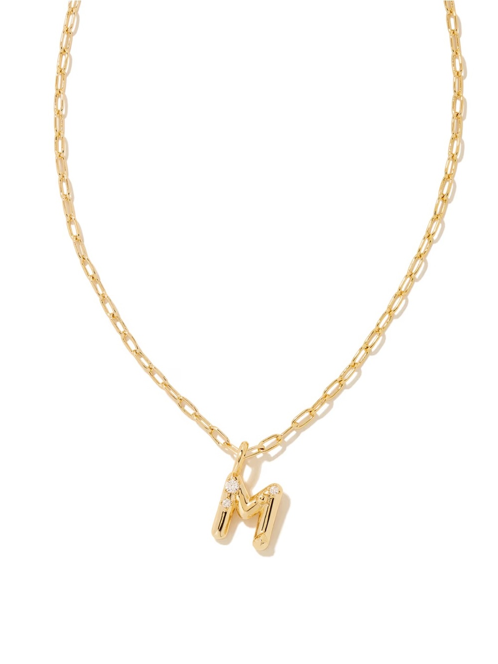 Kendra Scott Letter M Gold Crystal Necklace
